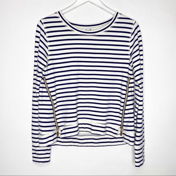 STELLA & DOT Striped Side Zip Pullover Crush It Size Medium - Picture 2 of 8